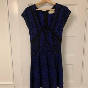 Artelier Nicole Miller Blue and Black Dress